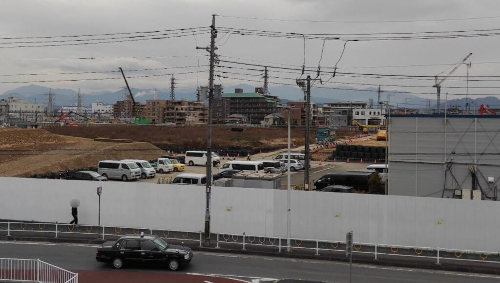 リニア「神奈川県駅」の工事の様子。2022/12中旬。02