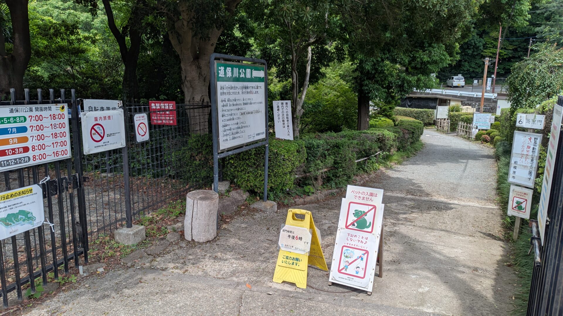 道保川公園のホタル観賞のための夜間開園。01